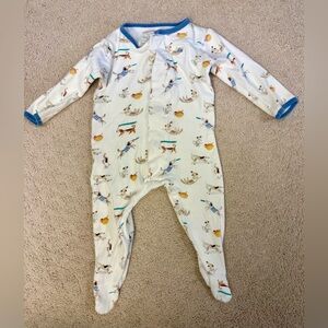 Magnetic Me Dog Print Footie Sleeper 6–9M Organic Cotton